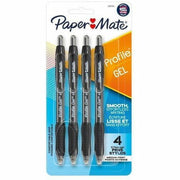 Paper Mate Profile Retractable Gel Pens, 0.7 mm Medium Point, Black Ink, Gel-based, Soft Grip, Quick-drying, Smudge Resistant, 2 Pack