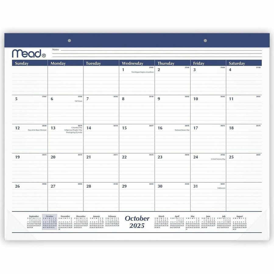 Cambridge Basic 2025-2026 Monthly Desk Pad Calendar, Standard, 21 3/4" x 17"