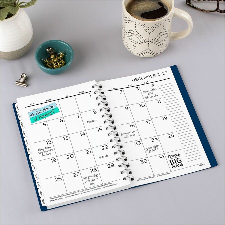 Cambridge 2022-2023 BIG PLANS Weekly Monthly Planner, Navy, Small, 5 1/2" x 8 1/2"