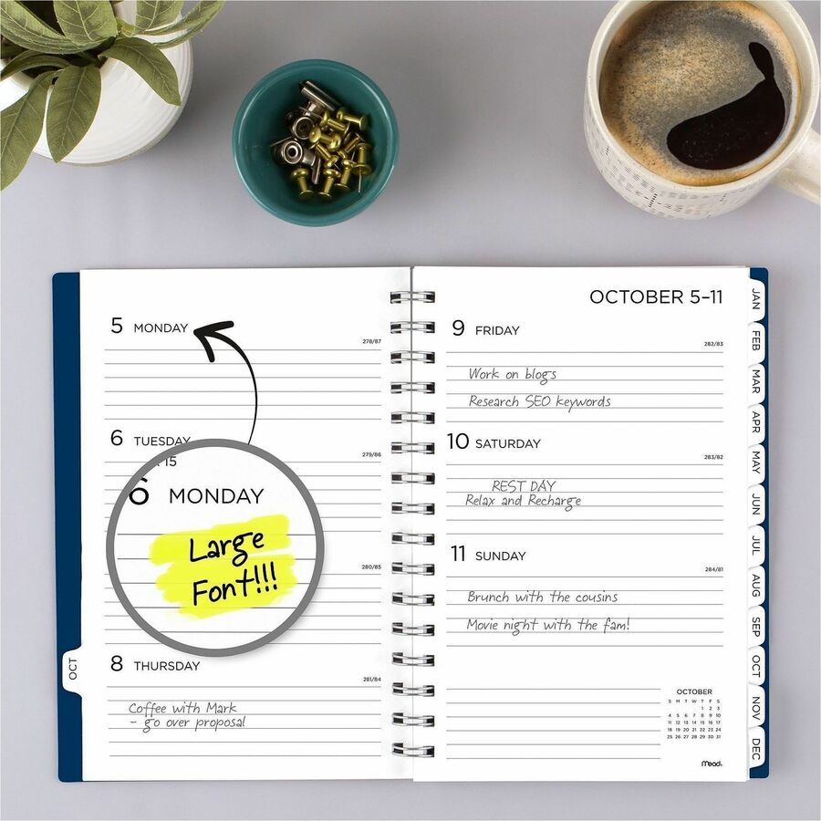 Cambridge 2022-2023 BIG PLANS Weekly Monthly Planner, Navy, Small, 5 1/2" x 8 1/2"