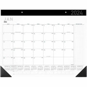 Standard - Julian Dates - Monthly - 12 Month - January 2026 to December 2026 - 1 Month Single Page Layout - 21 3/4" x 17" Sheet Size - 2 x Holes - Headband - Desk Pad - White - Paper - Unruled Daily Block, Appointment Schedule - 1 Pack