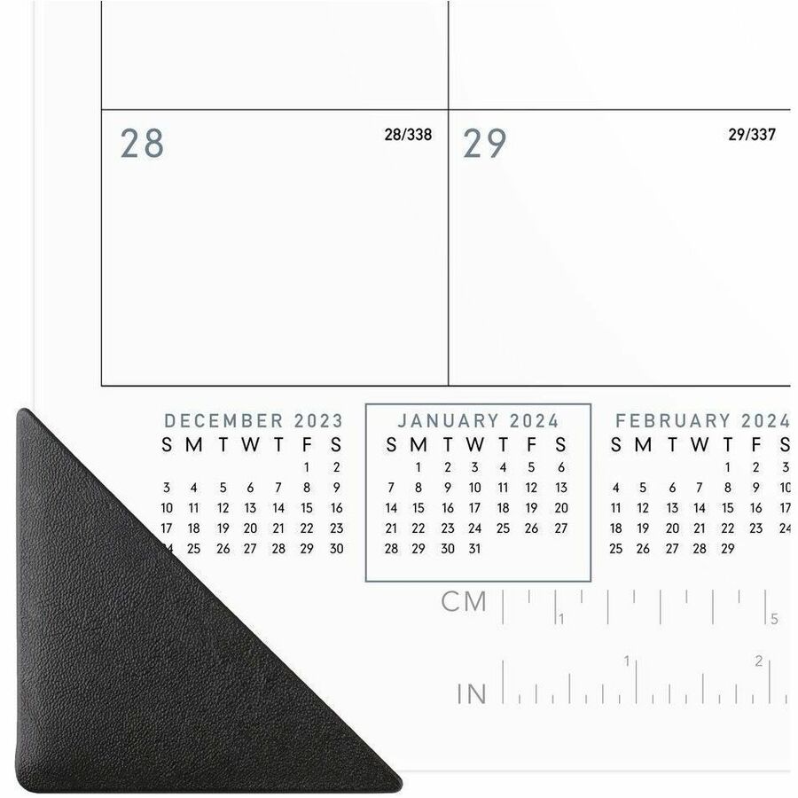 Standard - Julian Dates - Monthly - 12 Month - January 2026 to December 2026 - 1 Month Single Page Layout - 21 3/4" x 17" Sheet Size - 2 x Holes - Headband - Desk Pad - White - Paper - Unruled Daily Block, Appointment Schedule - 1 Pack