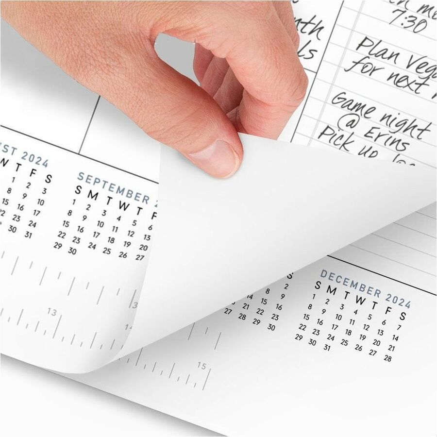 Standard - Julian Dates - Monthly - 12 Month - January 2026 to December 2026 - 1 Month Single Page Layout - 21 3/4" x 17" Sheet Size - 2 x Holes - Headband - Desk Pad - White - Paper - Unruled Daily Block, Appointment Schedule - 1 Pack