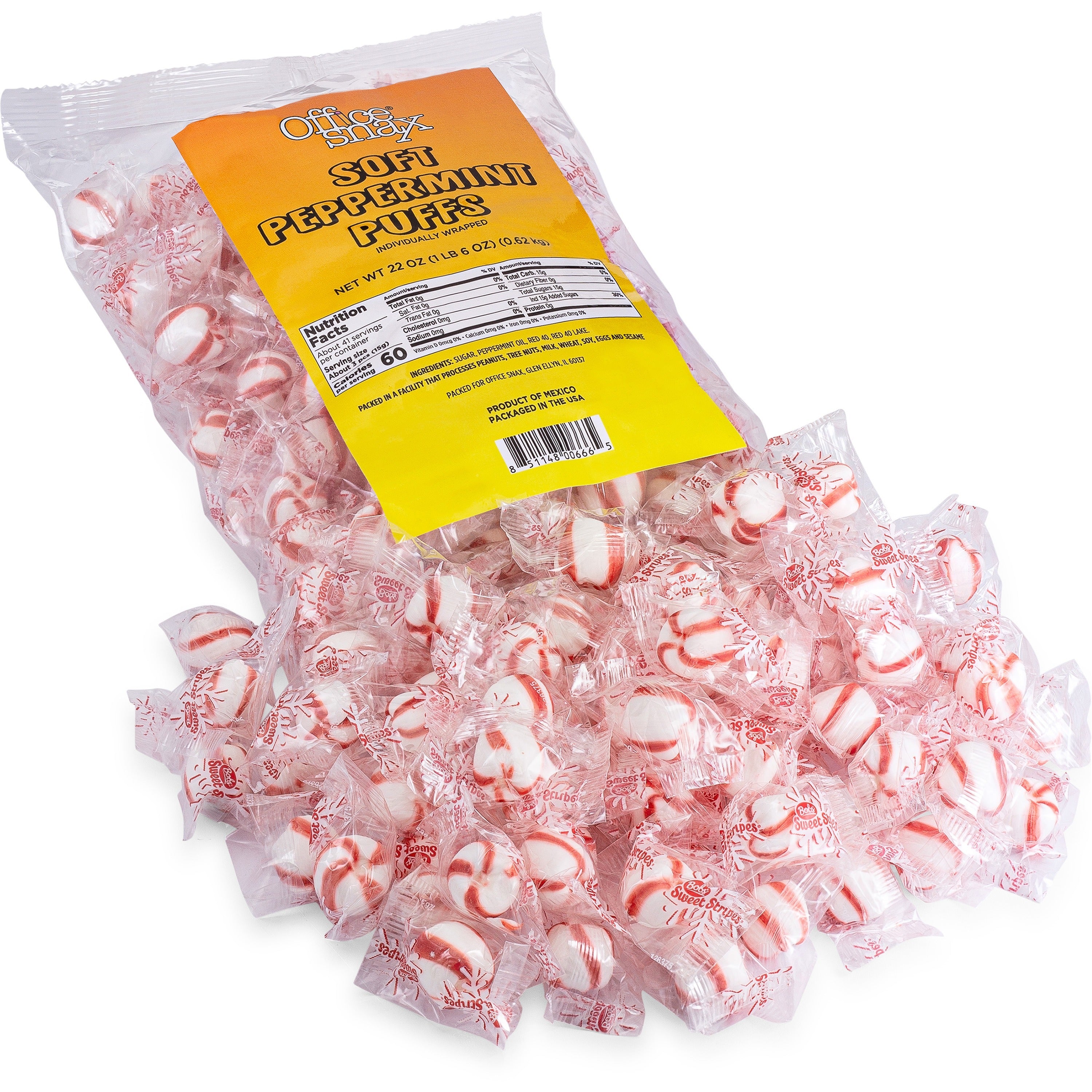 Peppermint - Individually Wrapped, Trans Fat Free - 1.37 lb - 1 Each