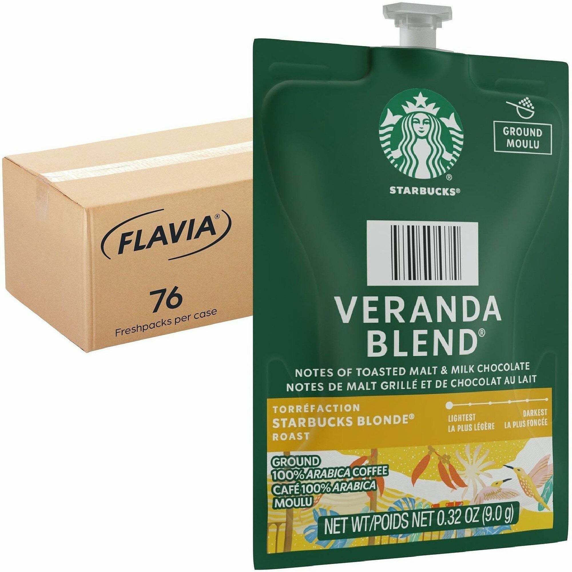 Compatible with Flavia Aroma, Flavia Barista, FLAVIA Creation 600, Flavia Creation 500, Flavia Creation 200, Flavia Creation 150, Flavia Creation 300 - Hot Coffee - Blonde/Light - 0.3 oz - Freshpack - Veranda Blend - Kosher - 76 / Carton