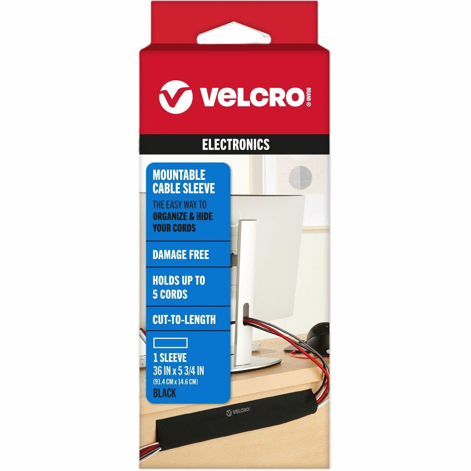 VELCRO&reg; Mountable Cut-To-Length Cable Sleeves