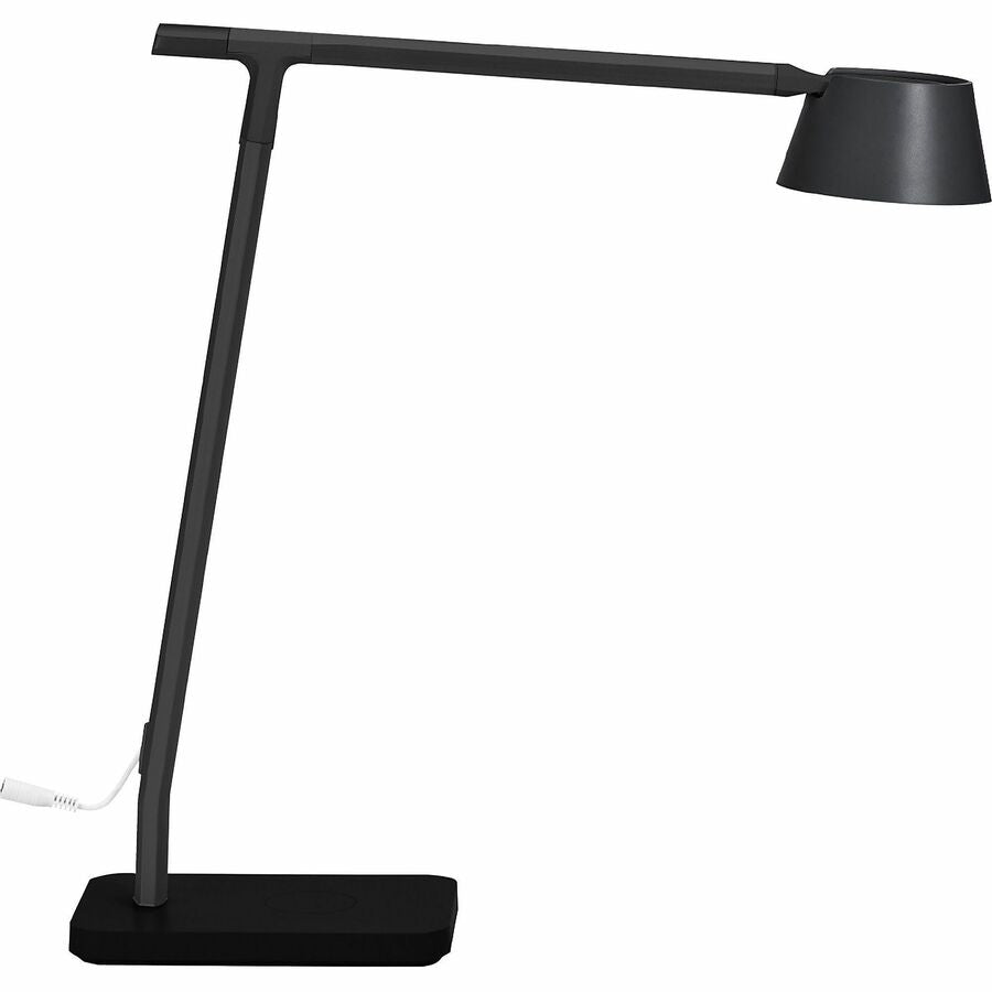 BLACK+DECKER Verve Adjustable LED Desk Lamp - LED Bulb - Adjustable, Dimmable, Adjustable Brightness, Clock, Durable, Wireless Charging, Swivel Base, Color Changing Mode - Aluminum - Desk Mountable - Black - for Desk - Alexa Supported