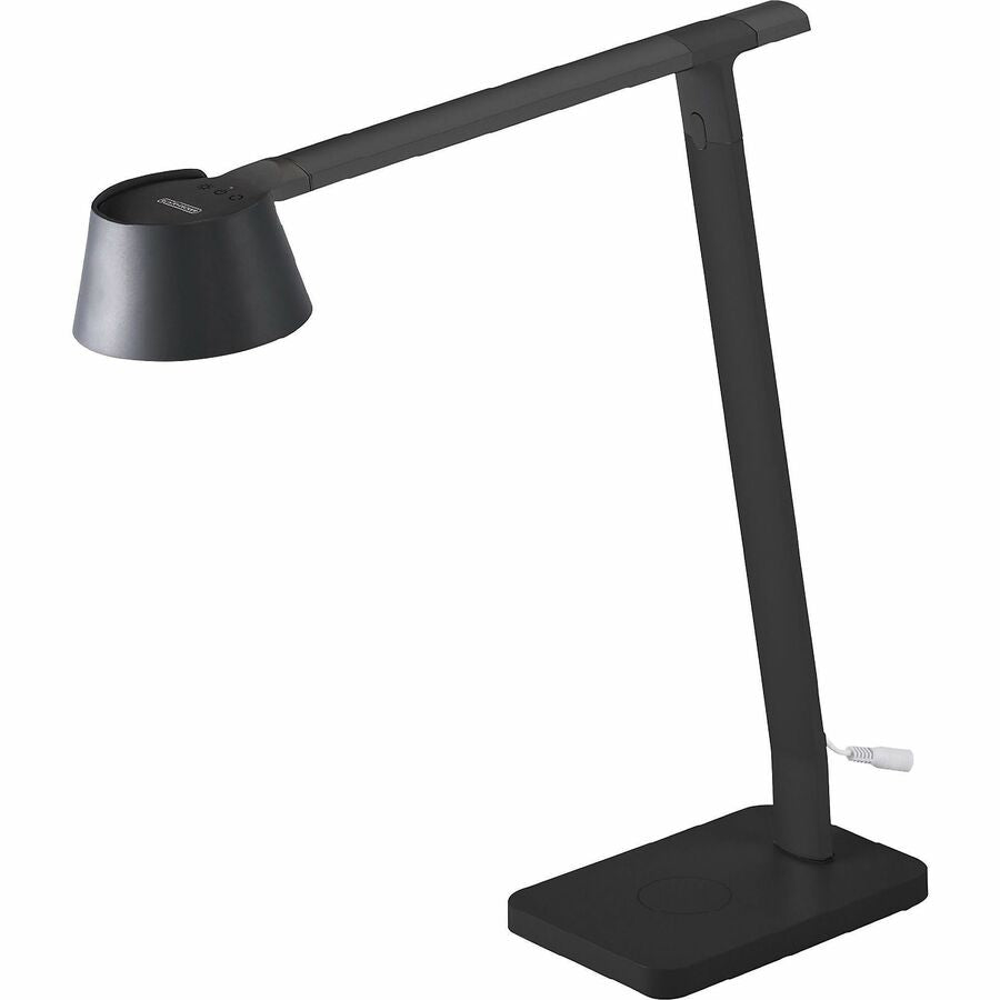 BLACK+DECKER Verve Adjustable LED Desk Lamp - LED Bulb - Adjustable, Dimmable, Adjustable Brightness, Clock, Durable, Wireless Charging, Swivel Base, Color Changing Mode - Aluminum - Desk Mountable - Black - for Desk - Alexa Supported