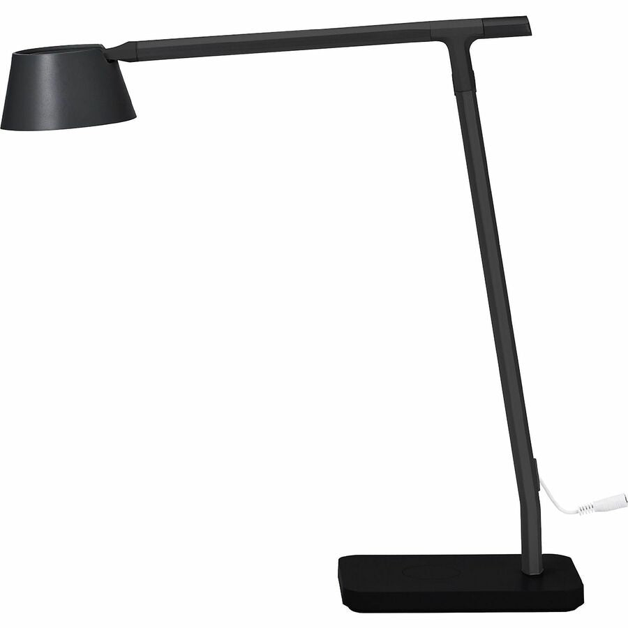 BLACK+DECKER Verve Adjustable LED Desk Lamp - LED Bulb - Adjustable, Dimmable, Adjustable Brightness, Clock, Durable, Wireless Charging, Swivel Base, Color Changing Mode - Aluminum - Desk Mountable - Black - for Desk - Alexa Supported