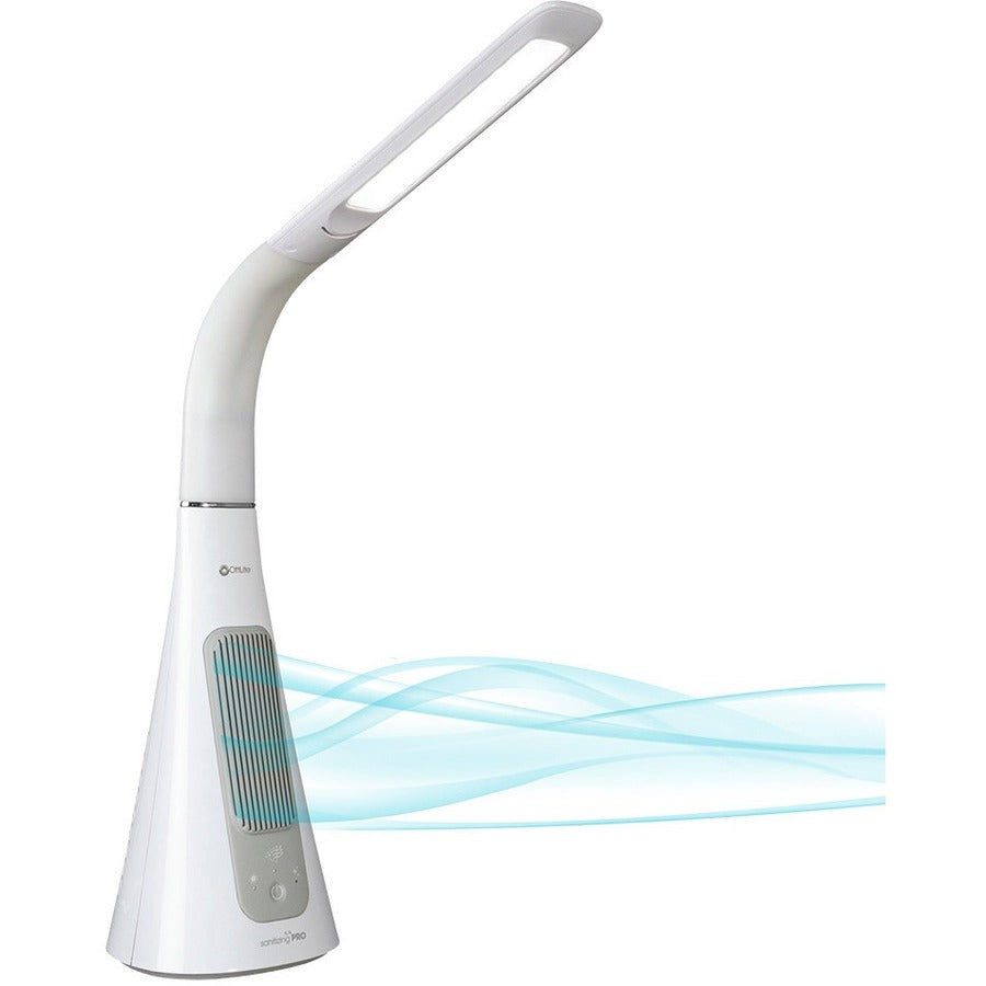LED Bulb - Sanitizing, Glare-free Light, USB Charging, Adjustable Height - Desk Mountable - White, Gray - for Desk, Phone, Cubicle, Studying, Smartphone, Tablet