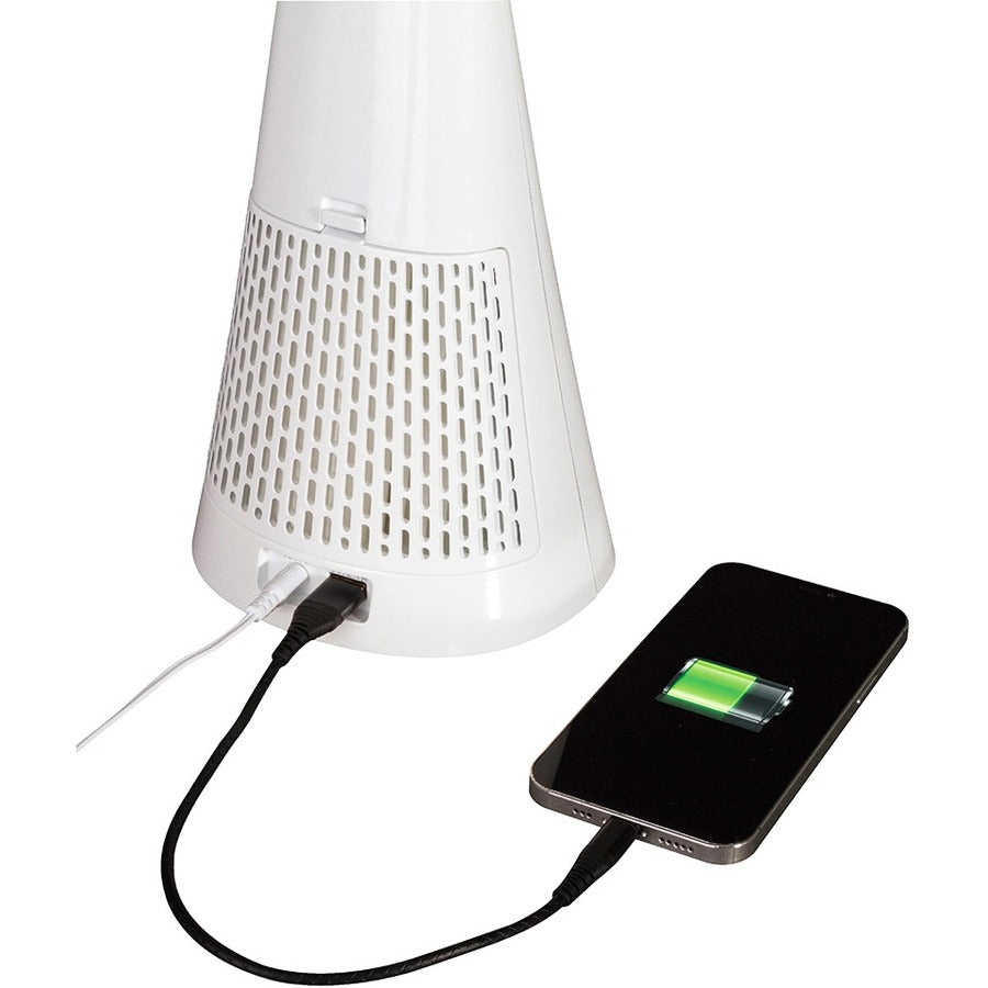 LED Bulb - Sanitizing, Glare-free Light, USB Charging, Adjustable Height - Desk Mountable - White, Gray - for Desk, Phone, Cubicle, Studying, Smartphone, Tablet