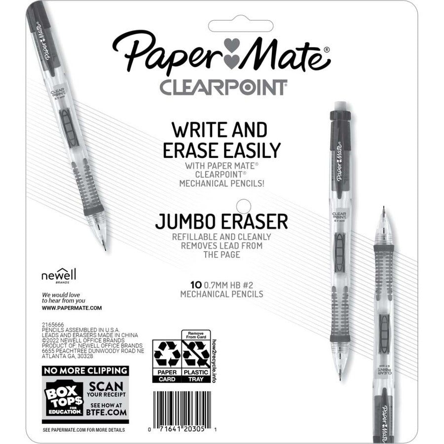 Paper Mate Clearpoint Mechanical Pencils - 0.7 mm Lead - Assorted Barrel - 6 / Pack