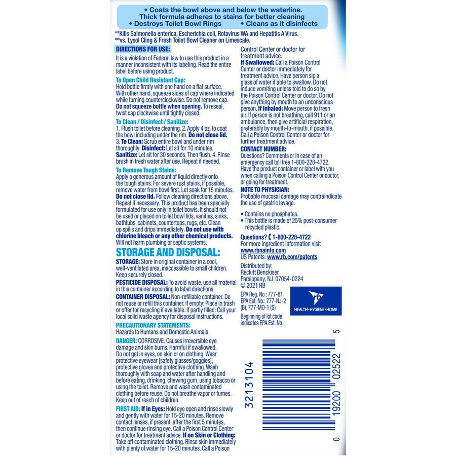 Lysol Toilet Bowl Cleaner