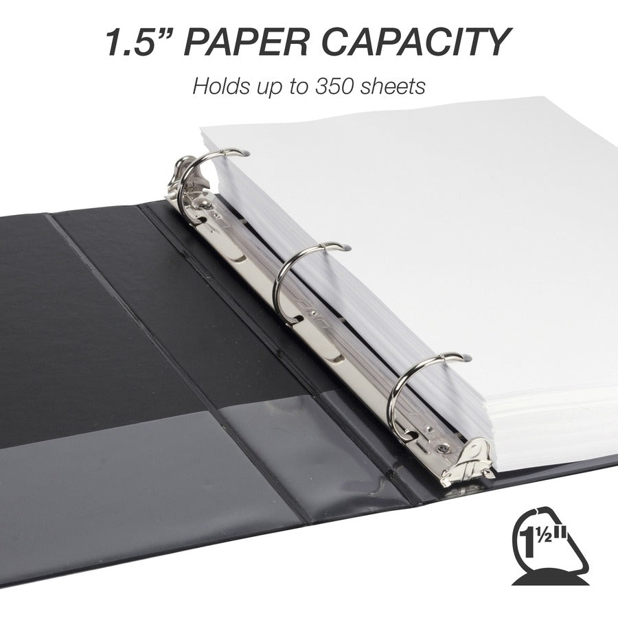 Samsill Durable View Binders, 1.5" D-Ring, Letter Size, 350 Sheet Capacity, 2 Internal Pockets, Assorted Colors, PVC-Free, Non-Glare, Recycled, 4 Pack