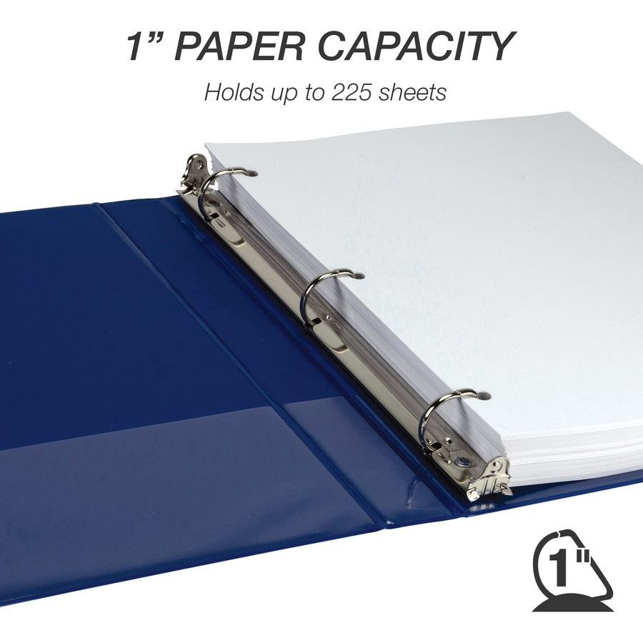 Samsill Durable View Binders, 1" D-Ring, Letter Size, 225 Sheet Capacity, 2 Internal Pockets, Assorted Colors, 4 Pack