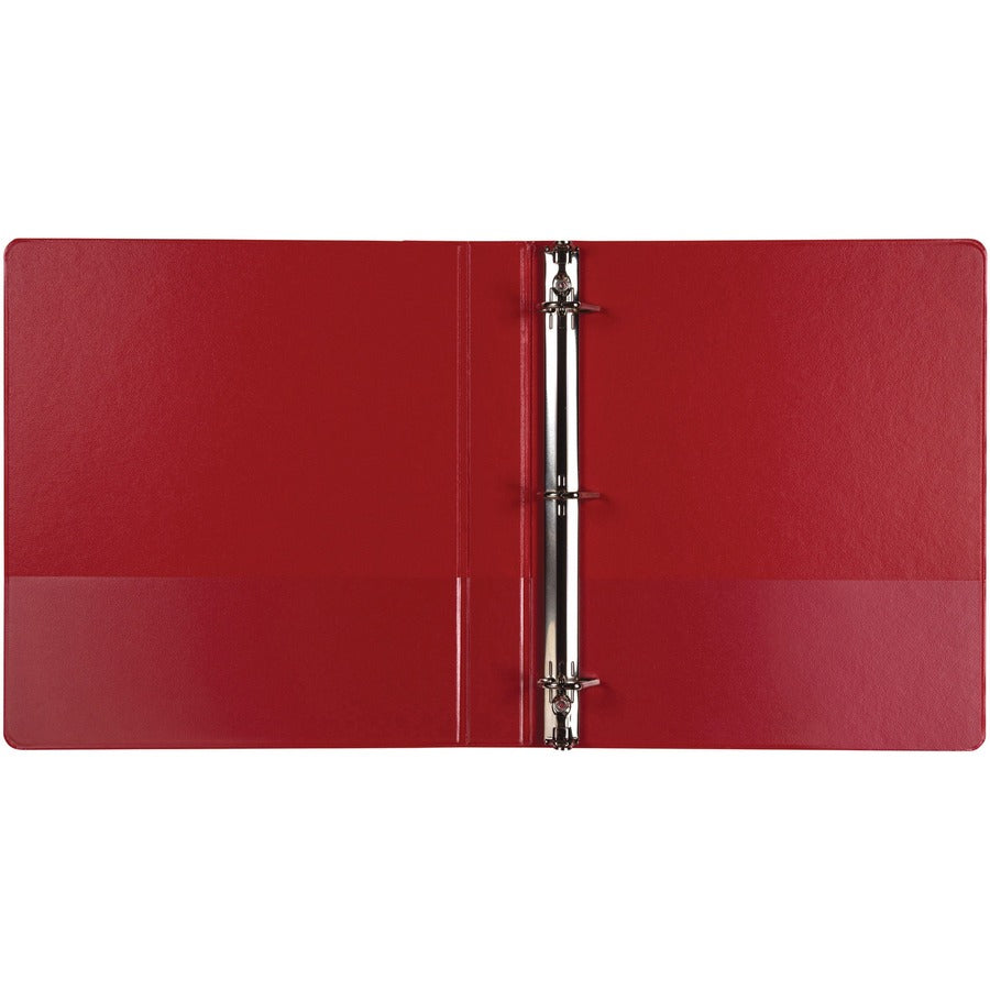 Samsill Durable View Binders, 1" D-Ring, Letter Size, 225 Sheet Capacity, 2 Internal Pockets, Polypropylene/Chipboard, Black/Blue/Red/Green, 4 Pack
