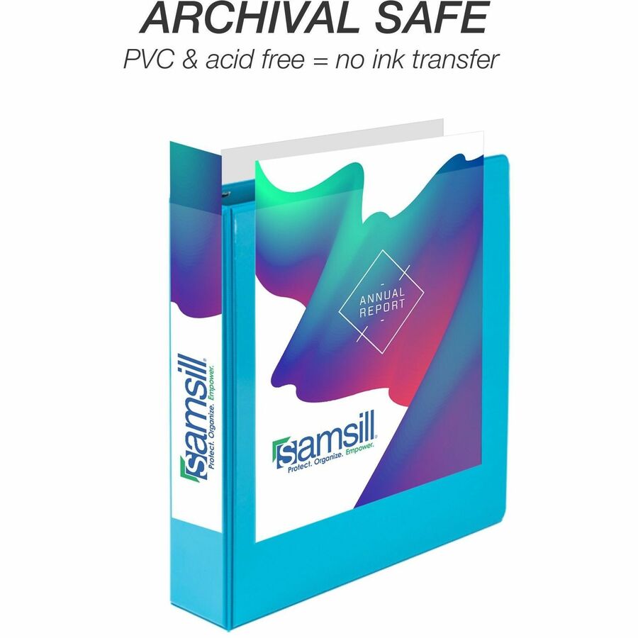 Samsill Durable View Binders, 2" D-Ring, Letter Size, 475 Sheet Capacity, Assorted Colors, 2 Internal Pockets, Polypropylene/Chipboard, 4 Pack