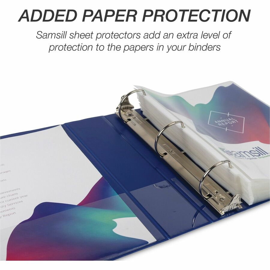 Samsill Durable View Binders, 2" D-Ring, Letter Size, 475 Sheet Capacity, Assorted Colors, 2 Internal Pockets, Polypropylene/Chipboard, 4 Pack