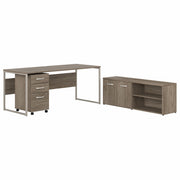 Bush Business Furniture Hybrid Collection Hickory Desking - 29.9" Height x 71" Width x 29.4" Length - Finish: Modern Hickory - 1 Each