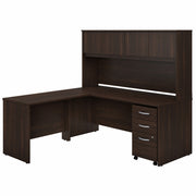 Bush Business Furniture Studio C L Shaped Desk - 65.9" Height x 71.1" Width x 71" Length - Total Drawer(s): 3 - 4 Door(s) - Finish: Black Walnut, Thermofused Laminate (TFL) - 1 Each