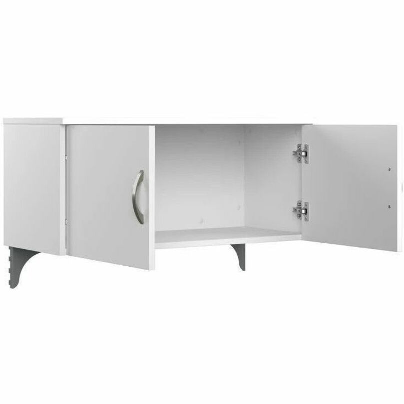 Bush Business Furniture Easy Office 60W 4 Person L Shaped Cubicle Desk with Drawers and 45H Panels