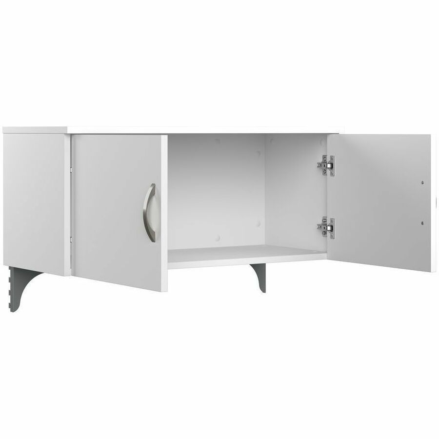 Bush Business Furniture Easy Office 60W 4 Person Cubicle Desk with File Cabinets and 45H Panels