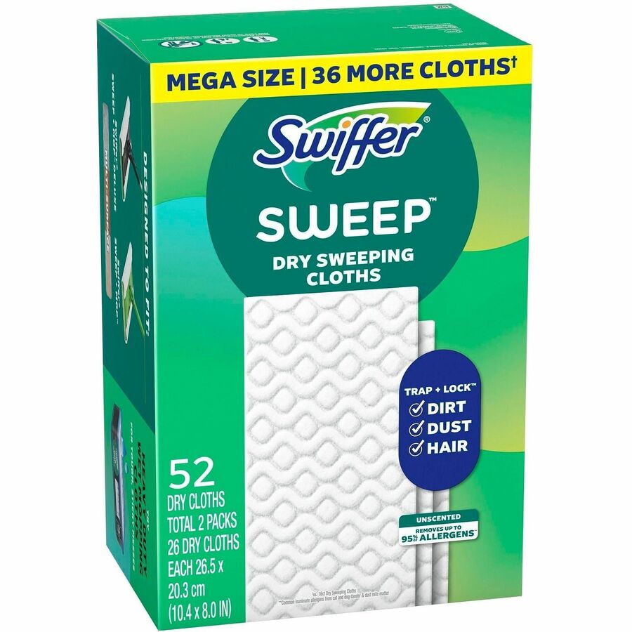 10.4" Width x 8" Length - Cloth - White - 52 / Box