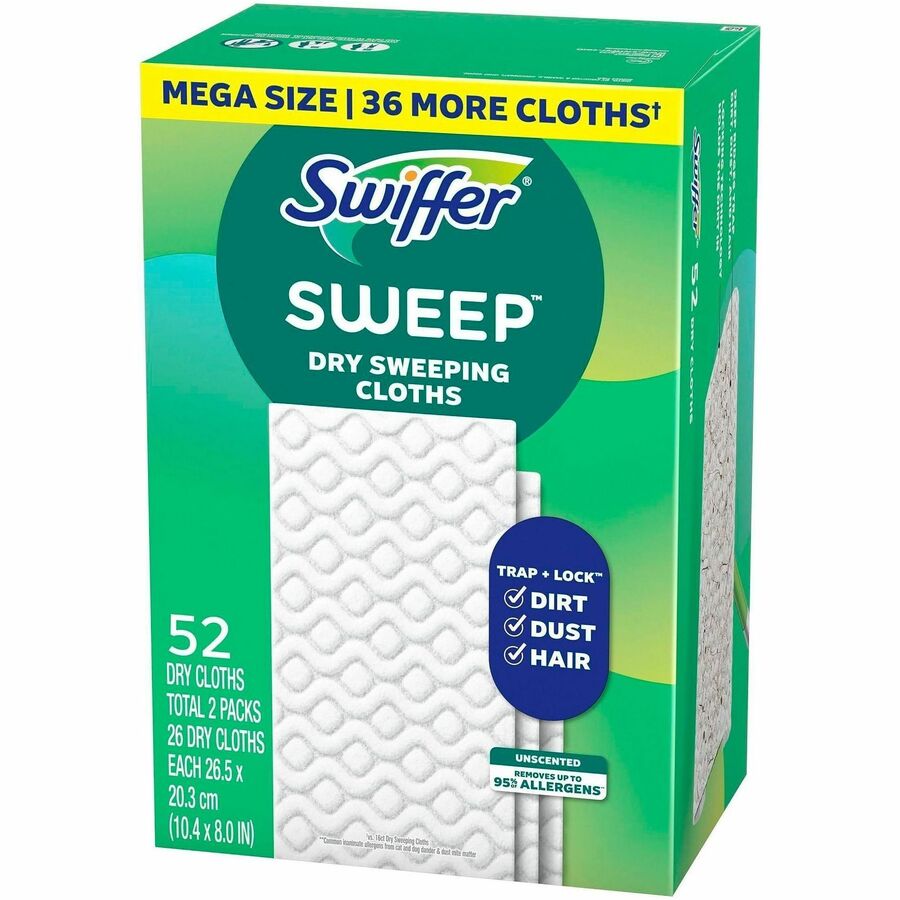 10.4" Width x 8" Length - Cloth - White - 52 / Box
