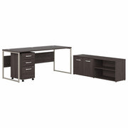 Bush Business Furniture Hybrid Storm Gray Desking Unit - 29.9" Height x 71" Width x 29.4" Length - Finish: Storm Gray - 1 Each
