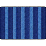 Flagship Carpets Basketweave Stripes Classroom Rug - Floor Rug - 72" Length x 99.96" Width - Rectangle - Blue - Nylon