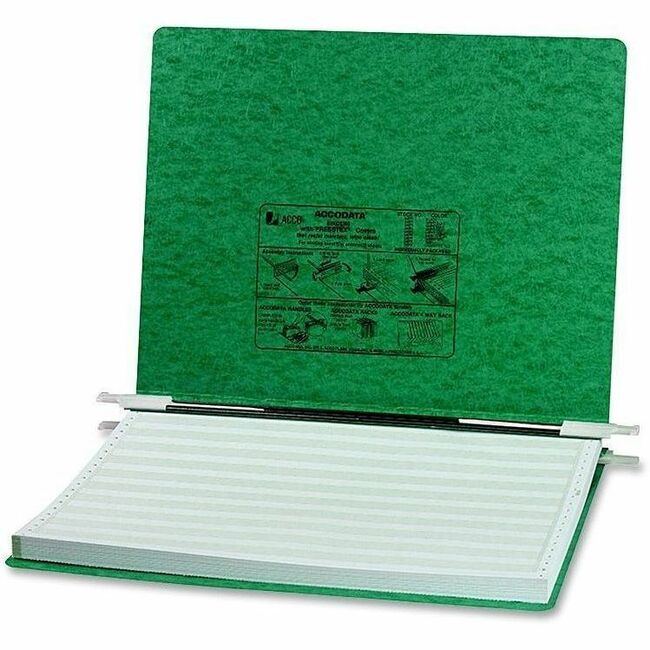 ACCO 14-7/8"x11" Presstex Hanging Data Binder - 6" Binder Capacity - Fastener(s): 2 x Post - Presstex, Acrylic, Nylon, Pressboard - Dark Green - Water Resistant, Retractable Filing Hooks, Flexible - 1 Each