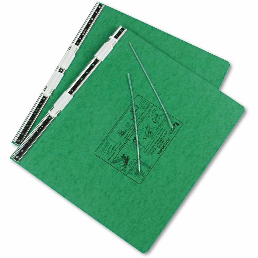 ACCO 14-7/8"x11" Presstex Hanging Data Binder - 6" Binder Capacity - Fastener(s): 2 x Post - Presstex, Acrylic, Nylon, Pressboard - Dark Green - Water Resistant, Retractable Filing Hooks, Flexible - 1 Each