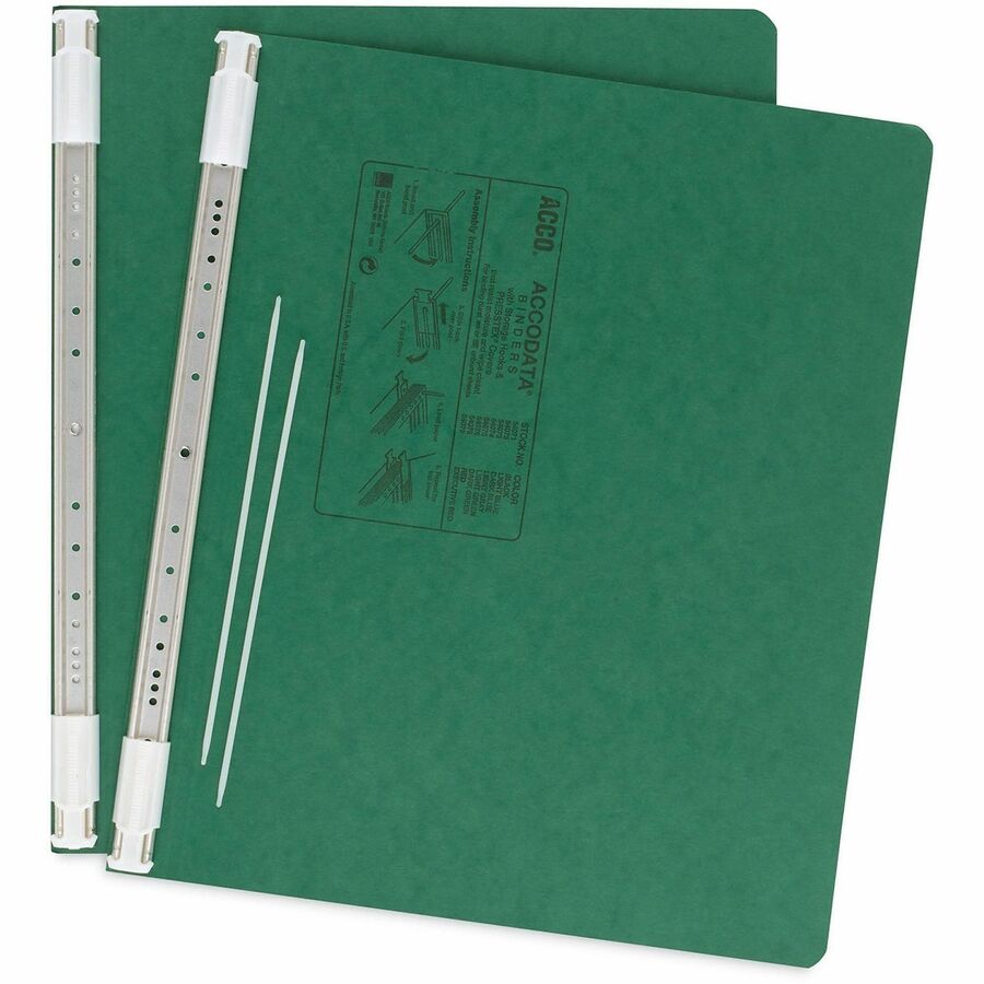 ACCO 14-7/8"x11" Presstex Hanging Data Binder - 6" Binder Capacity - Fastener(s): 2 x Post - Presstex, Acrylic, Nylon, Pressboard - Dark Green - Water Resistant, Retractable Filing Hooks, Flexible - 1 Each
