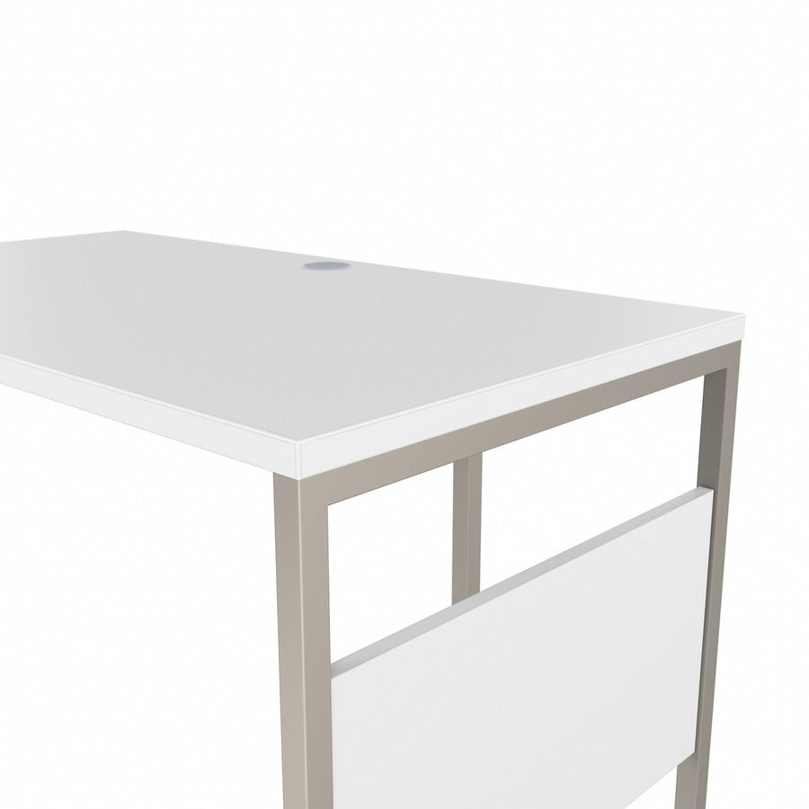 Bush Business Furniture Hybrid Collection White Desking - 29.9" Height x 71" Width x 71.3" Length - Finish: White - 1 Each