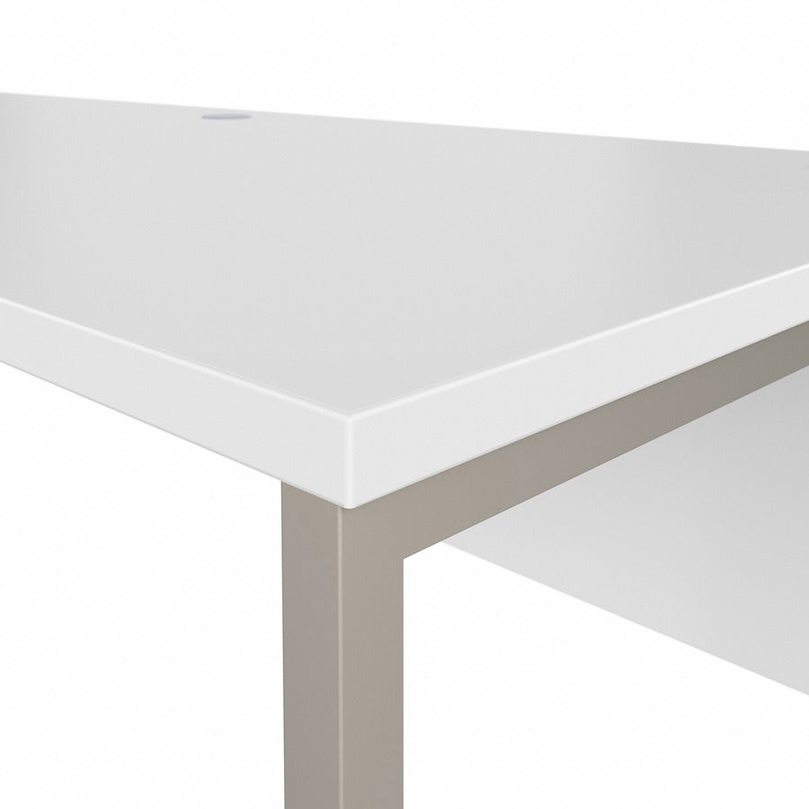 Bush Business Furniture Hybrid Collection White Desking - 29.9" Height x 71" Width x 71.3" Length - Finish: White - 1 Each