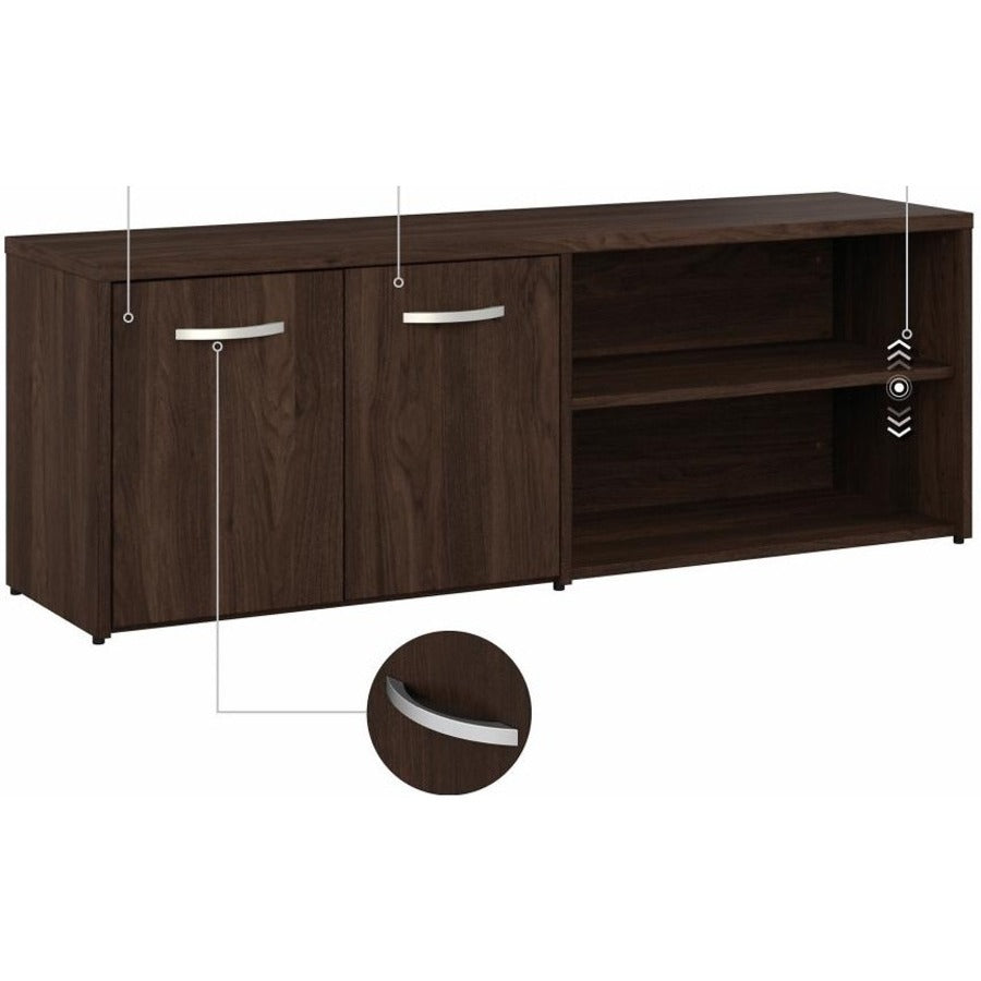 Bush Business Furniture Hybrid Collection Desking - 29.9" Height x 71" Width x 29.4" Length - Finish: Black Walnut - 1 Each