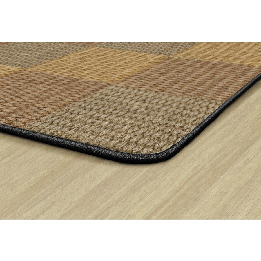 Flagship Carpets Basketweave Blocks Class Rug - Floor Rug - 72" Length x 100.80" Width - Rectangle - Natural - Nylon