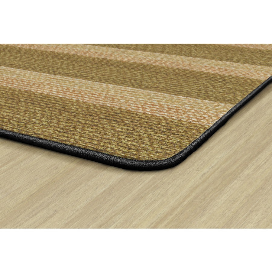 Flagship Carpets Basketweave Stripes Classroom Rug - Floor Rug - 72" Length x 100.80" Width - Rectangle - Natural - Nylon