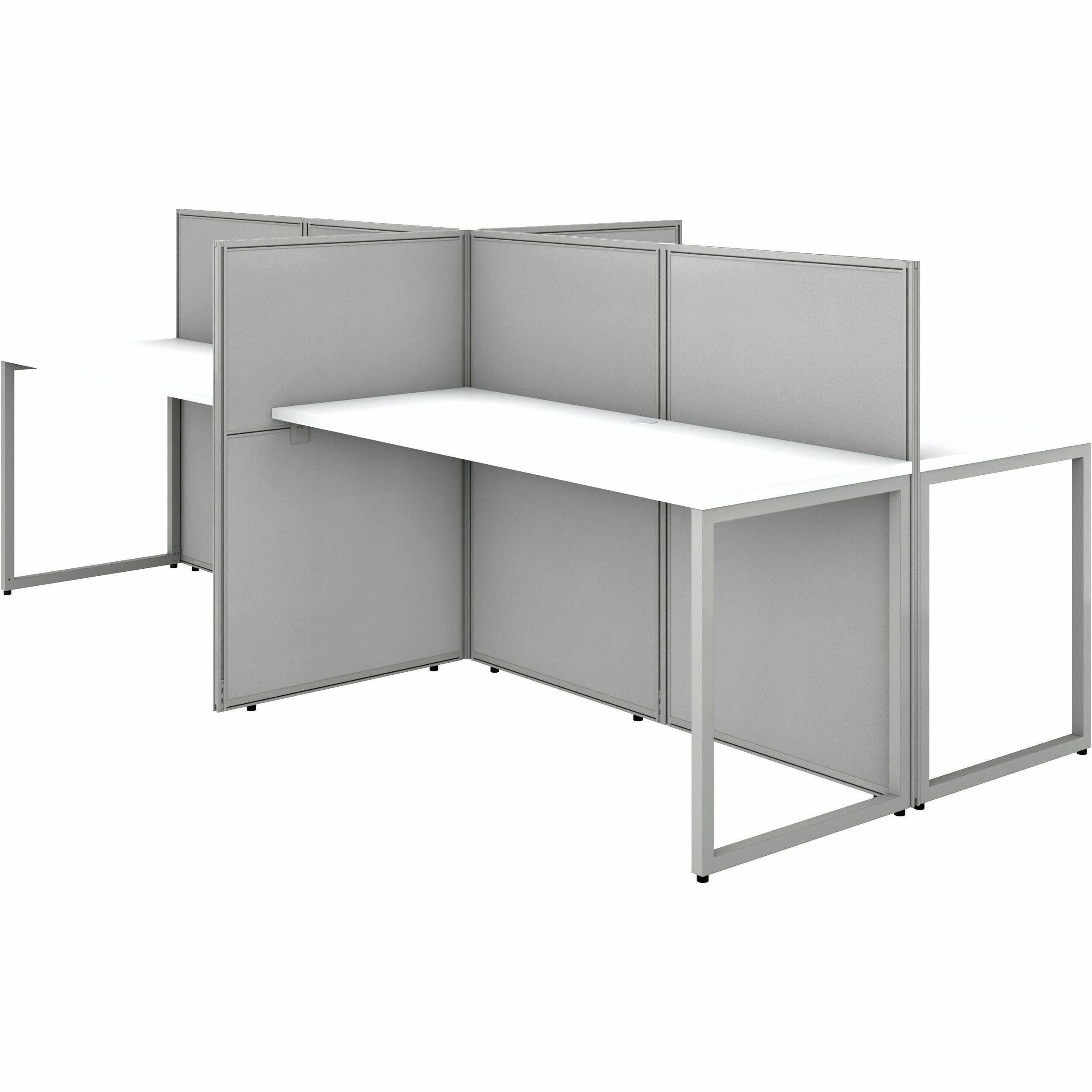 Bush Business Furniture Easy Office 60W 4 Person Cubicle Desk Workstation with 45H Panels