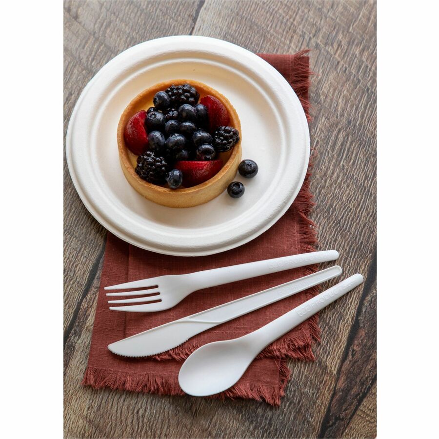 Breakroom - Disposable - Microwave Safe - 6" Diameter - White - Sugarcane Fiber Body - 1000 / Carton