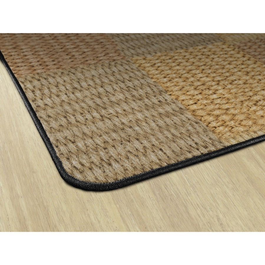 Flagship Carpets Basketweave Blocks Class Rug - Floor Rug - 10.60 ft Length x 13.20 ft Width - Rectangle - Natural - Nylon