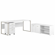 Bush Business Furniture Hybrid Collection White Desking - 29.9" Height x 71" Width x 29.4" Length - Finish: White - 1 Each