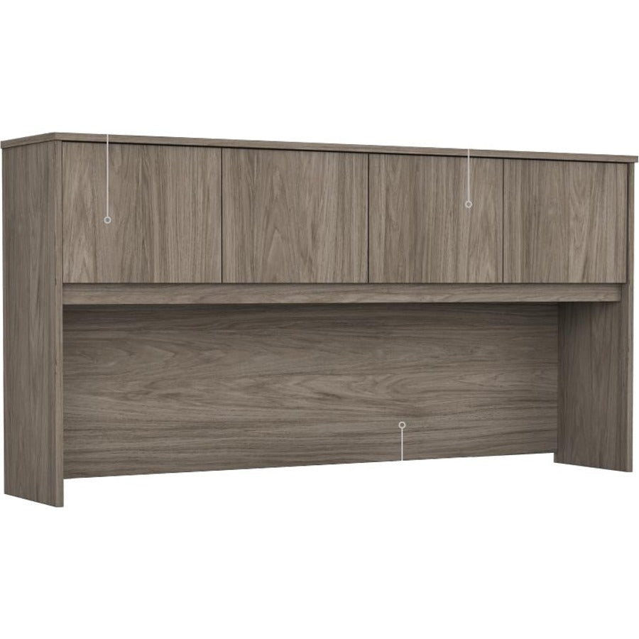 Bush Business Furniture Studio C L Shaped Desk - 65.9" Height x 71.1" Width x 71" Length - Total Drawer(s): 3 - 4 Door(s) - Finish: Modern Hickory, Thermofused Laminate (TFL) - 1 Each