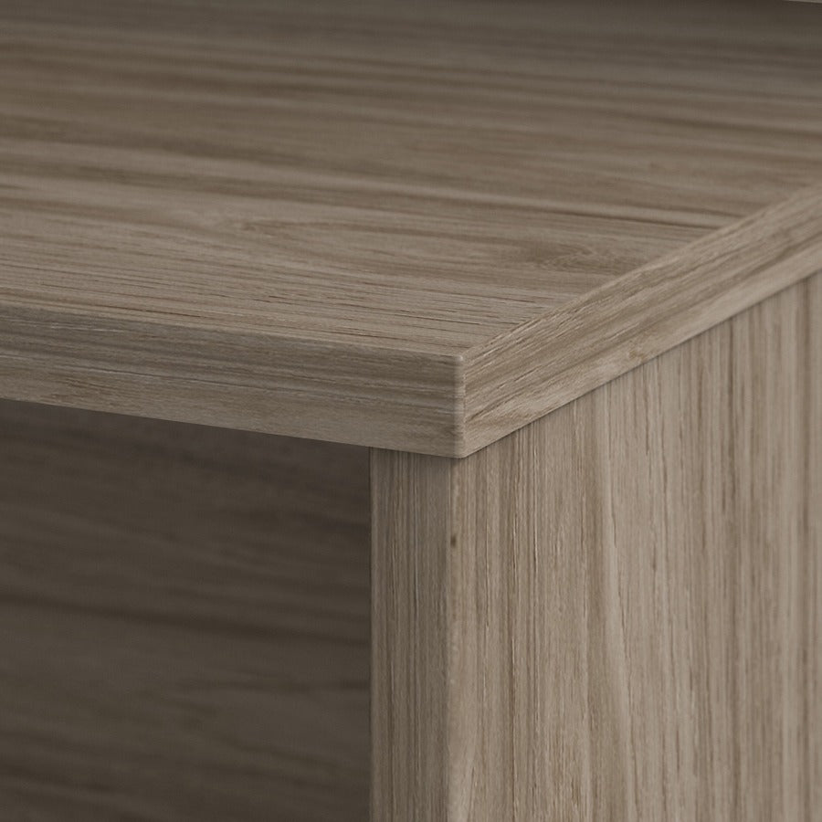 Bush Business Furniture Studio C L Shaped Desk - 65.9" Height x 71.1" Width x 71" Length - Total Drawer(s): 3 - 4 Door(s) - Finish: Modern Hickory, Thermofused Laminate (TFL) - 1 Each