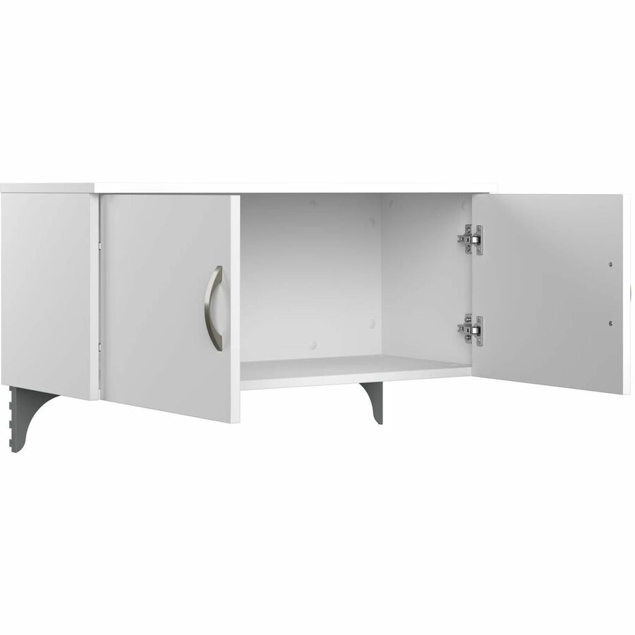 Bush Business Furniture Easy Office 60W 2 Person Cubicle Desk with File Cabinets and 45H Panels