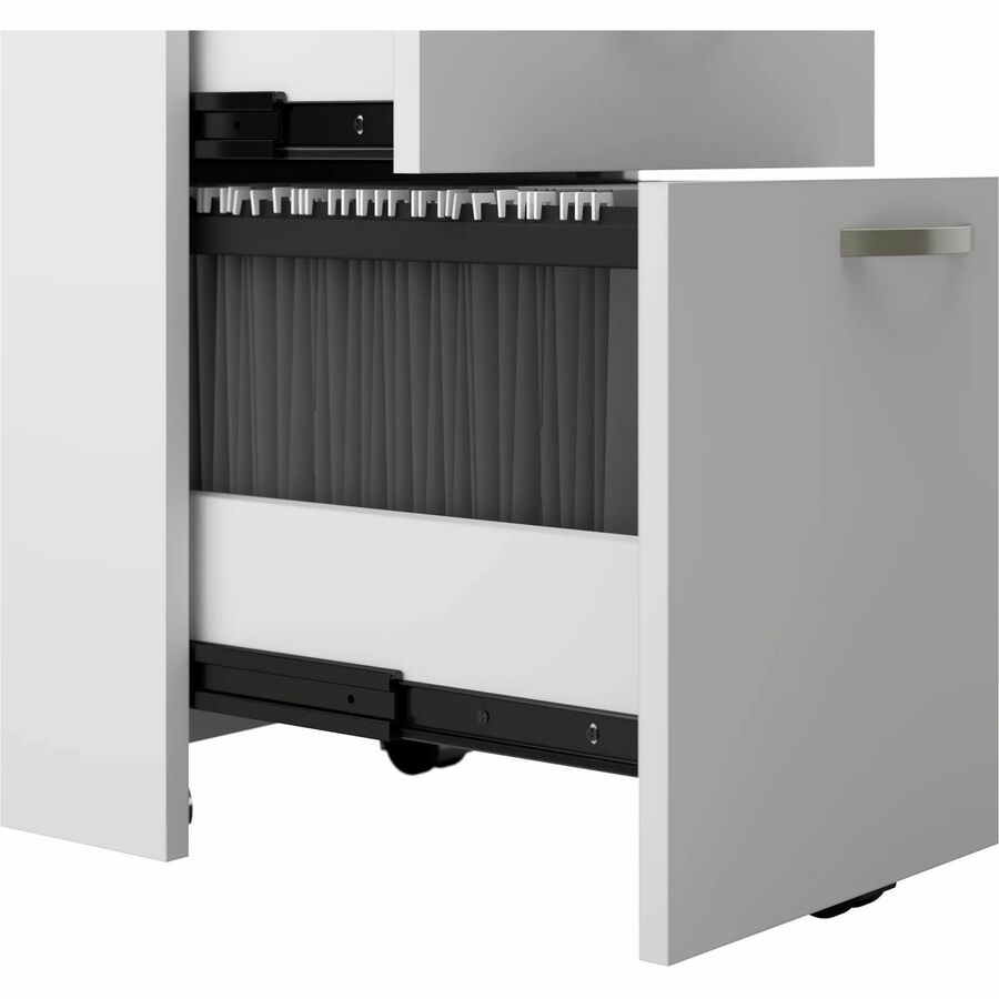 Bush Business Furniture Easy Office 60W 2 Person Cubicle Desk with File Cabinets and 45H Panels