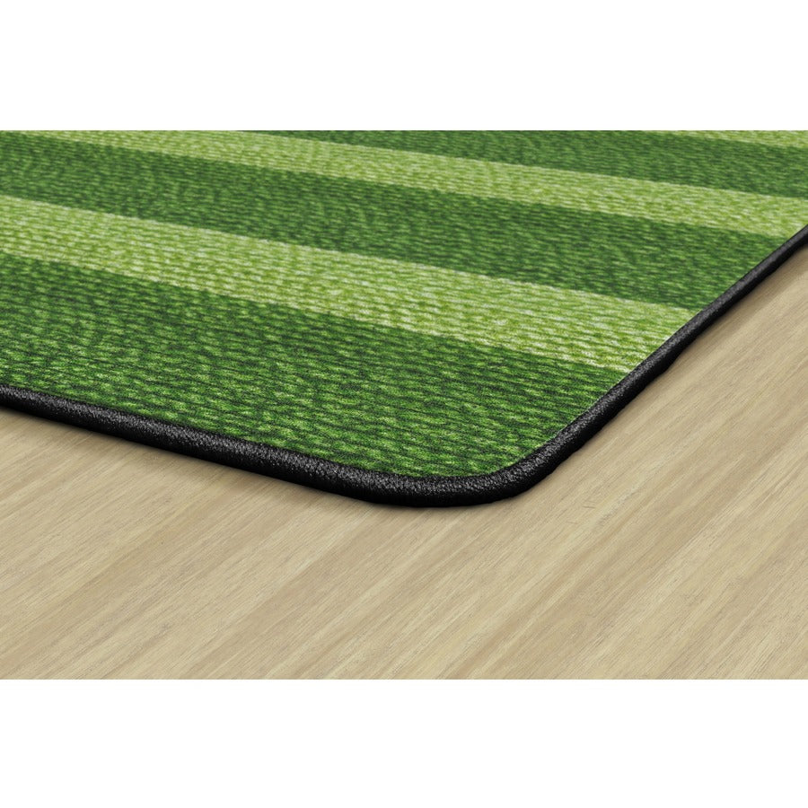 Flagship Carpets Basketweave Stripes Classroom Rug - Floor Rug - 72" Length x 100.80" Width - Rectangle - Green - Nylon
