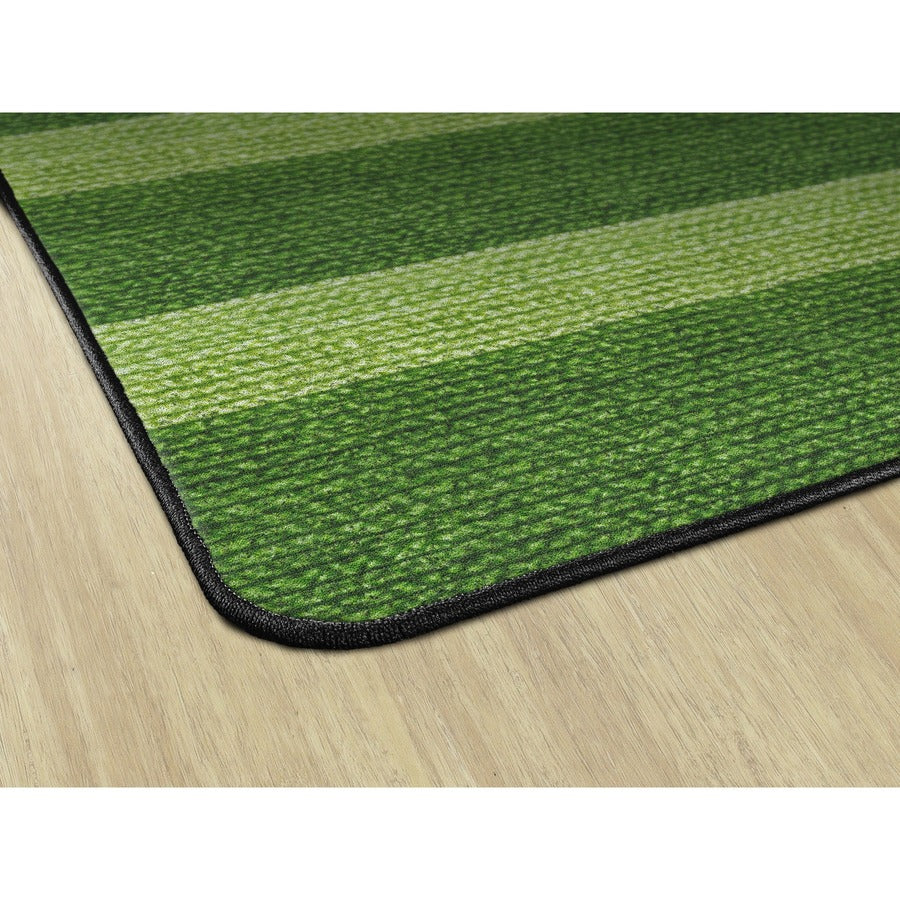 Flagship Carpets Basketweave Stripes Classroom Rug - Floor Rug - 72" Length x 100.80" Width - Rectangle - Green - Nylon