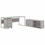 Bush Business Furniture Hybrid Platinum Gray Desking - 29.9" Height x 71" Width x 29.4" Length - Finish: Platinum Gray - 1 Each