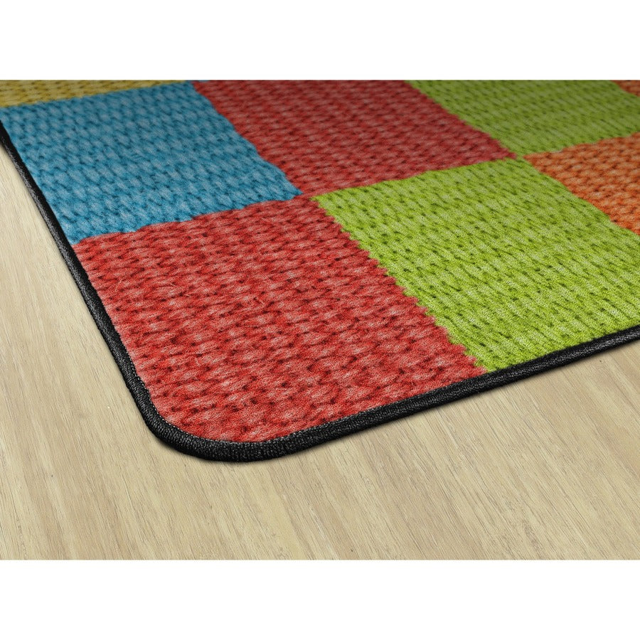 Flagship Carpets Basketweave Blocks Class Rug - Floor Rug - 72" Length x 100.80" Width - Rectangle - Multi - Nylon